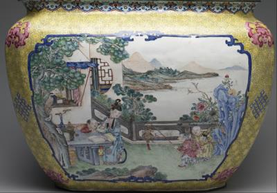 图片[2]-Square painted-enamel basin with ladies and children, Qing dynasty (18th century)-China Archive